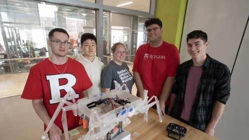 Group of students working on senior design project.