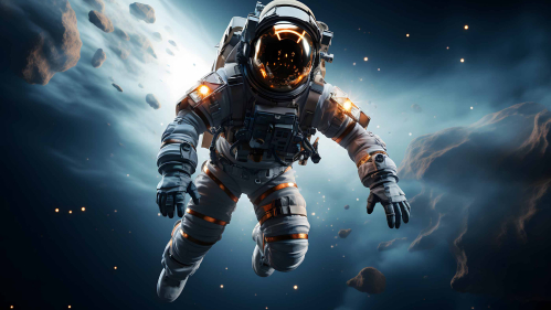 astronaut floating in space
