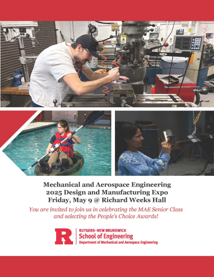 Mechanical and Aerospace Engineering Senior Design Expo 2025 flyer
