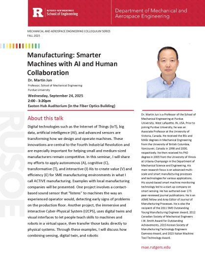 Fall 2025 Colloquium Series, man with blue shirt on white background