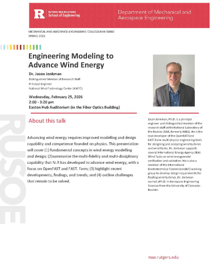 MAE Colloquium Schedule red bar on top and white page