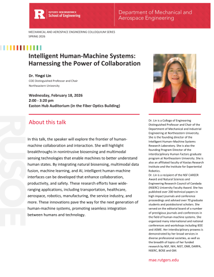 MAE Colloquium Schedule red bar on top and white page